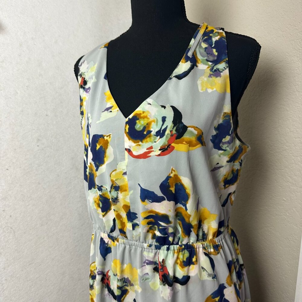 Express Maxi Dress sz Large Floral sleeveless v neck Resort Cruise Vacation‎ - Picture 2 of 7